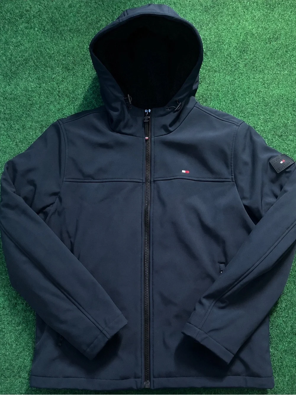 Tommy Hilfiger Navy Hooded Softshell Windbreaker Jacket